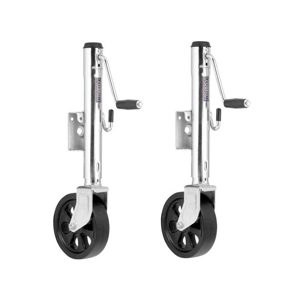 Fulton 1.2K Bolt-Thru Swivel Marine Trailer Jacks with 10" Lift and 8" Wheel