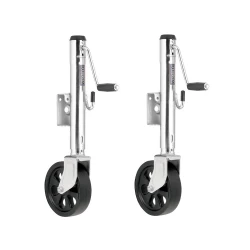 Fulton 2x 1.2K Bolt Thru Swivel Trailer Jack w/ 10" Lift and 8" Caster Wheel