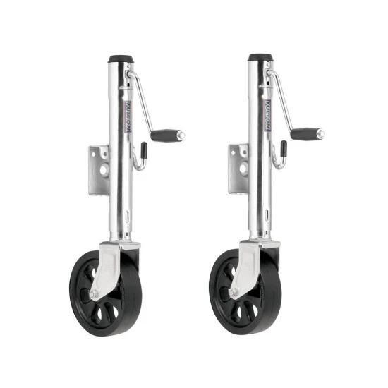 Fulton 1.2K Bolt-Thru Swivel Marine Trailer Jacks with 10" Lift and 8" Wheel