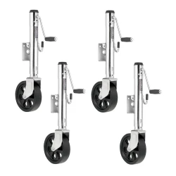 Fulton 4x 1.2K Bolt Thru Swivel Trailer Jack w/ 10" Lift and 8" Caster Wheel