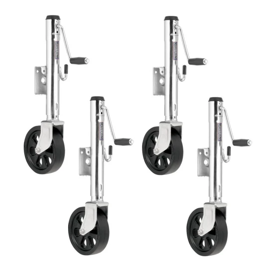 Fulton 1.2K Bolt-Thru Swivel Trailer Jack with 8" Wheel and 10" Lift – 4-Pack