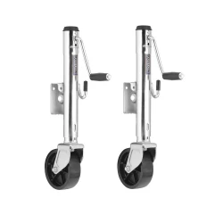 Fulton 2x 1.2K Bolt Thru Swivel Trailer Jack w/ 10" Lift and 6" Caster Wheel