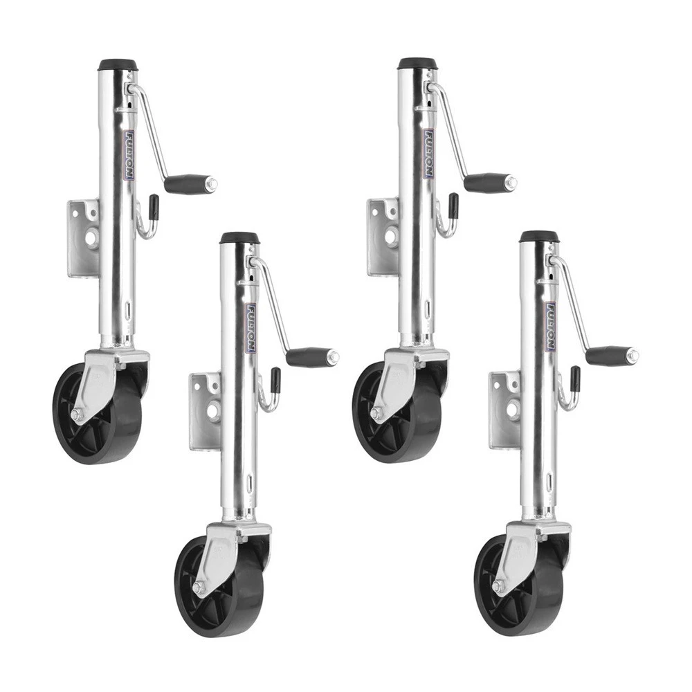 Fulton 1.2K Bolt-On Swivel Marine Trailer Jack with 6" Wheel and 10" Lift – 4 Pack