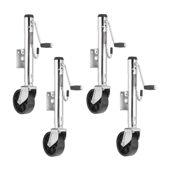 Fulton 1.2K Bolt-On Swivel Marine Trailer Jack with 6" Wheel and 10" Lift – 4 Pack