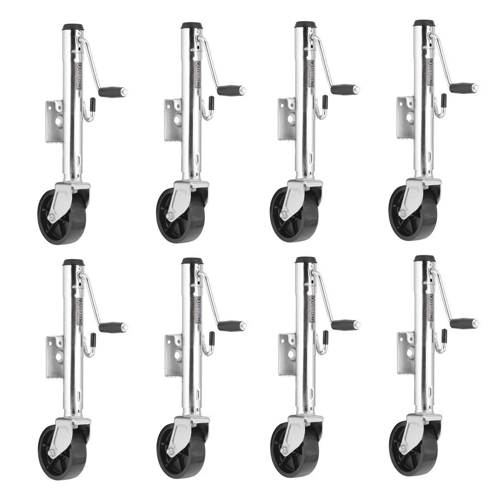 Fulton 1.2K Bolt-Thru Swivel Marine Trailer Jack with 6" Wheel and 10" Lift – 8 Pack