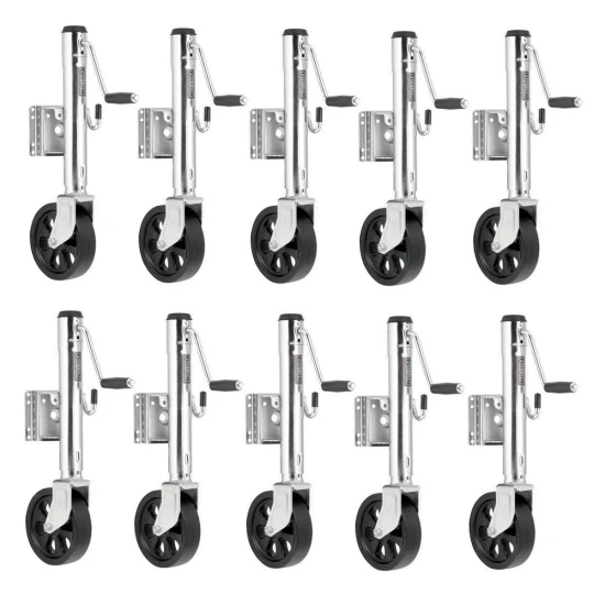 Fulton 1.5K Swivel Marine Trailer Jack 10-Pack with 12 Inch Lift and 8 Inch Wheel
