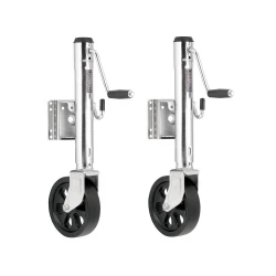 Fulton 2x 1.5K Bolt Thru Swivel Trailer Jack w/ 12" Lift and 8" Caster Wheel
