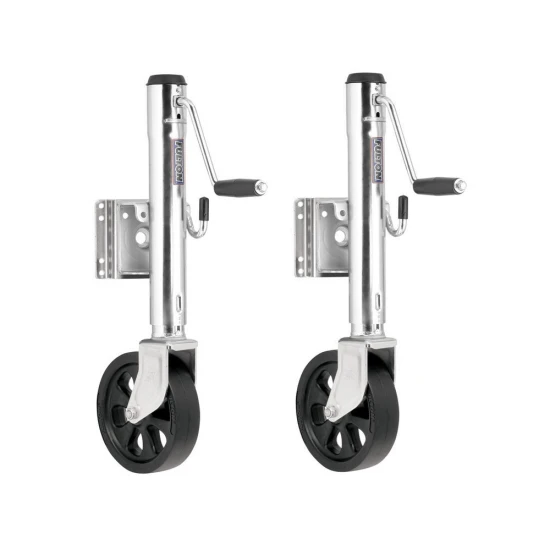 Fulton 1.5K Bolt-Thru Swivel Marine Trailer Jack with 12" Lift and 8" Wheel