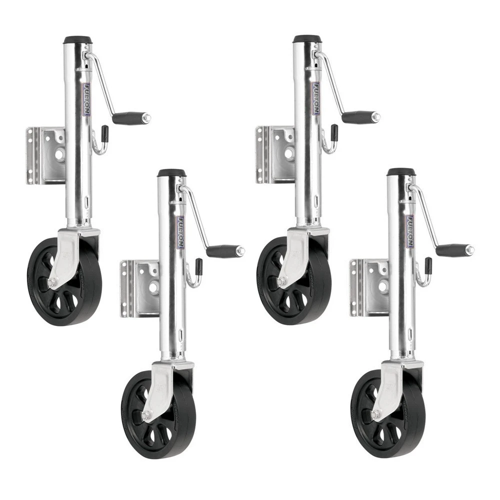 Fulton 1.5K Bolt-Thru Swivel Marine Trailer Jacks with 12 Inch Lift and Wheels