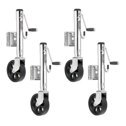Fulton 4x 1.5K Bolt Thru Swivel Trailer Jack w/ 12" Lift and 8" Caster Wheel