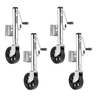 Fulton 1.5K Bolt-Thru Swivel Marine Trailer Jacks with 12 Inch Lift and Wheels
