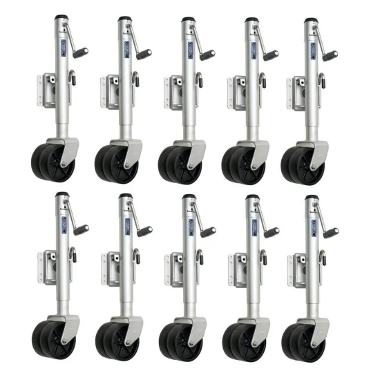 Fulton 1.5K Dual Wheel Marine Trailer Jack Bundle with Sidewind Handle and 12" Lift