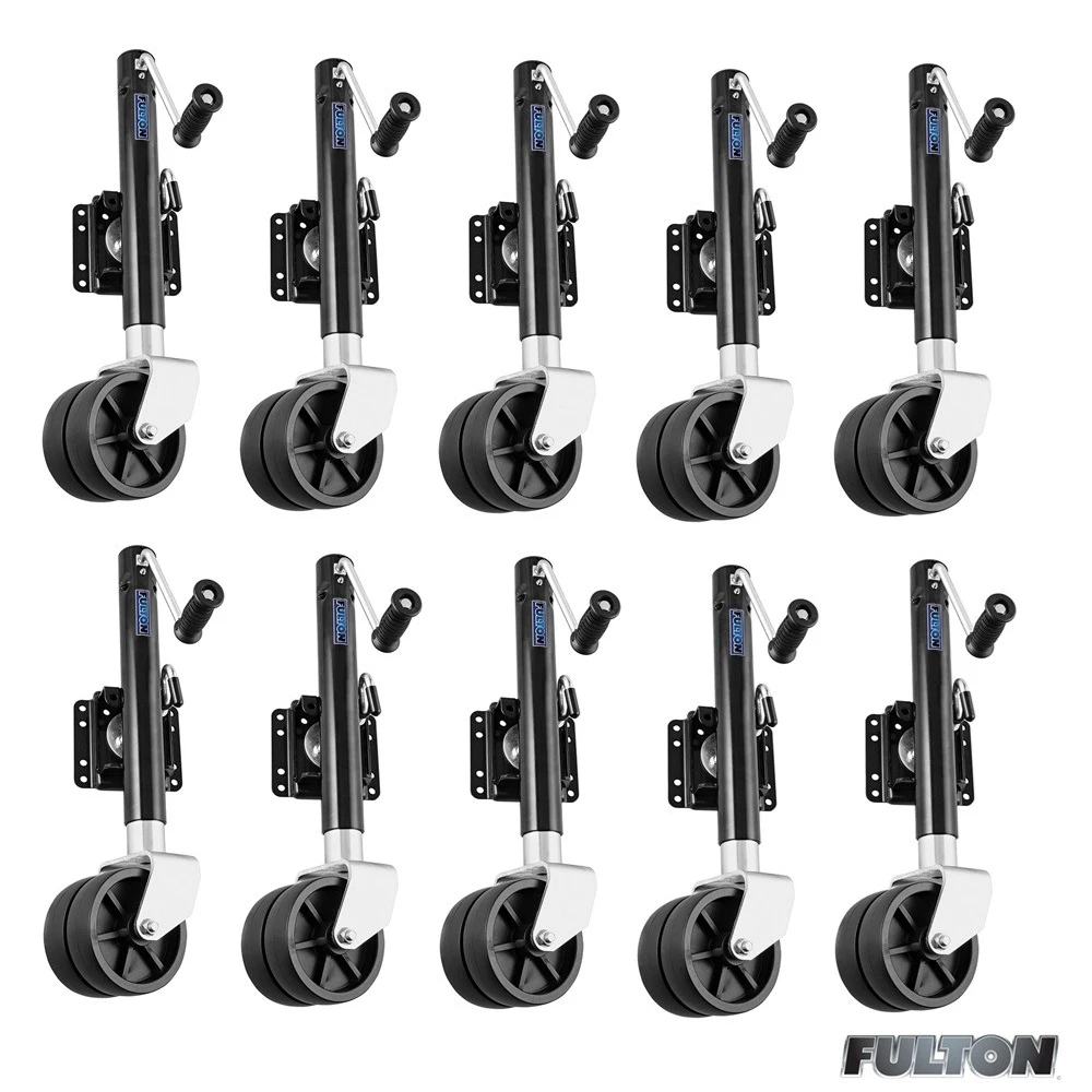 Fulton 1.5K dual wheel bolt-thru swivel trailer jack with 12 inch lift