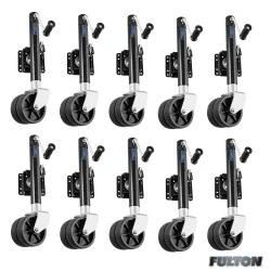 Fulton 10x 1.5K Trailer Jack w/ Dual Wheels Bolt-Thru Swivel and 12" Lift