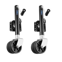 Fulton 2x 1.5K Trailer Jack w/ Dual Wheels Bolt-Thru Swivel and 12" Lift