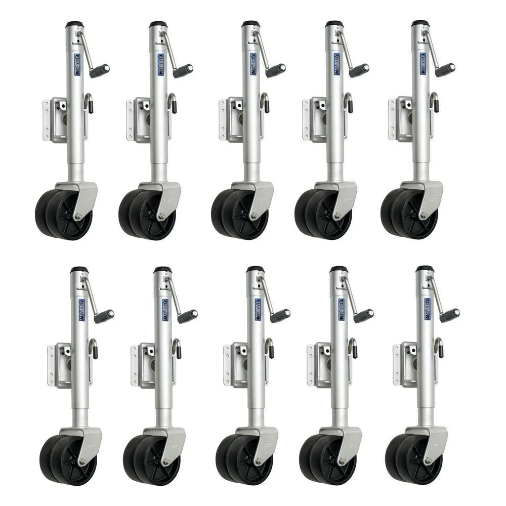 Fulton 1.5K Dual-Wheel Marine Trailer Jacks 12" Lift Bolt-On Swivel Jack Set