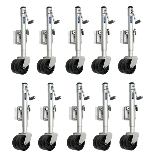 Fulton 1.5K Dual-Wheel Marine Trailer Jacks 12" Lift Bolt-On Swivel Jack Set