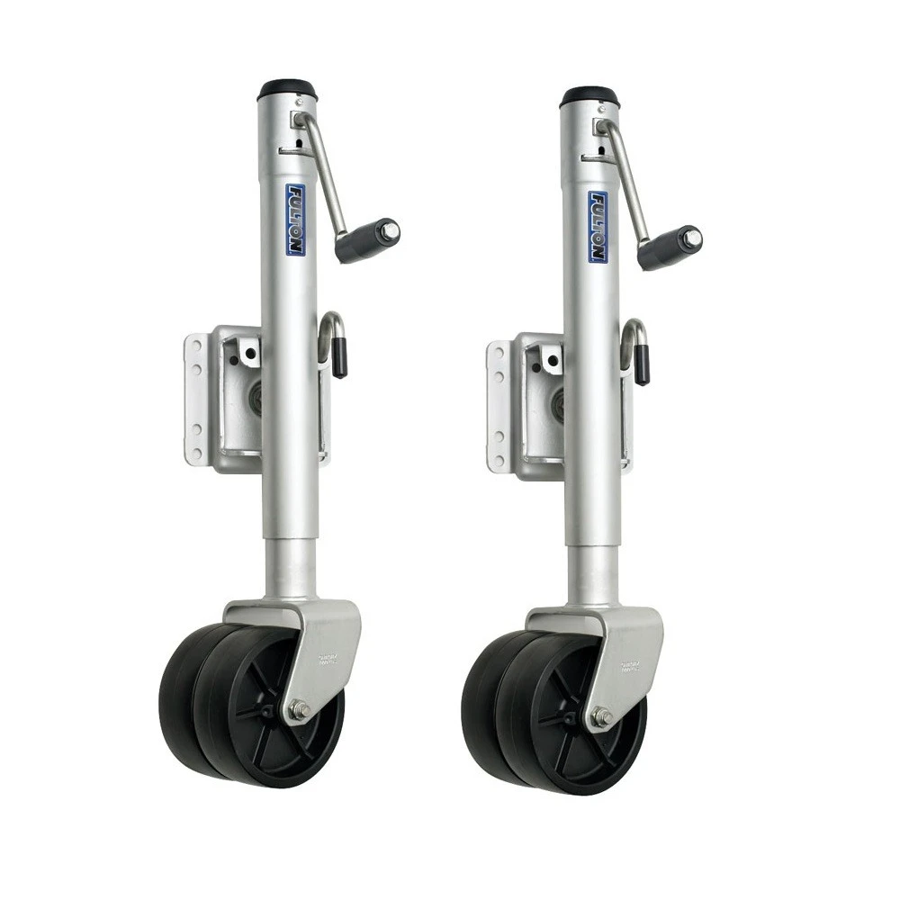Fulton 2-Pack 1.5K Dual-Wheel Swivel Marine Trailer Jacks with 12 Inch Lift
