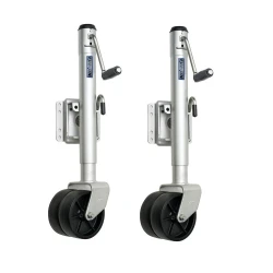 Fulton 2x 1.5K Bolt Thru Swivel Trailer Jack w/ 12" Lift and Dual Wheels