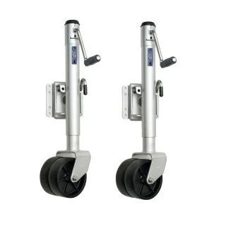 Fulton 2-Pack 1.5K Dual-Wheel Swivel Marine Trailer Jacks with 12 Inch Lift