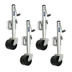 Fulton 4x 1.5K Bolt Thru Swivel Trailer Jack w/ 12" Lift and Dual Wheels