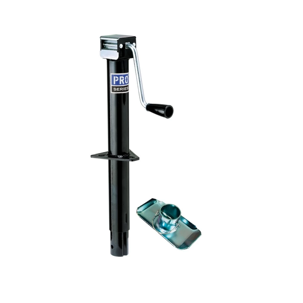 Pro Series Round 2,000 lbs. A-Frame Trailer Jack Sidewind 14" Lift w/ External Gearbox & Footplate
