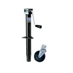 Pro Series Round 2,000 lbs. A-Frame Trailer Jack Sidewind 14" Lift w/ External Gearbox & 6" Poly Caster Wheel