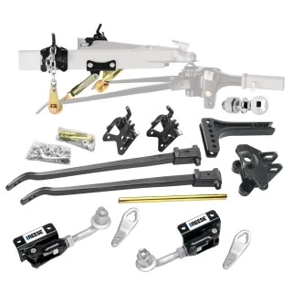 Reese 10K Trailer Weight Distribution Hitch w/ Dual Cam Sway Control Trunnion Spring Bars Adjustable Shank w/ Ball, 600 lbs TW, Brackets, Hardware Travel Trailer Load Equilizing Hitch