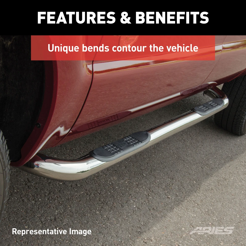 ARIES 203010-2 3-Inch Polished Stainless Nerf Bars for Explorer