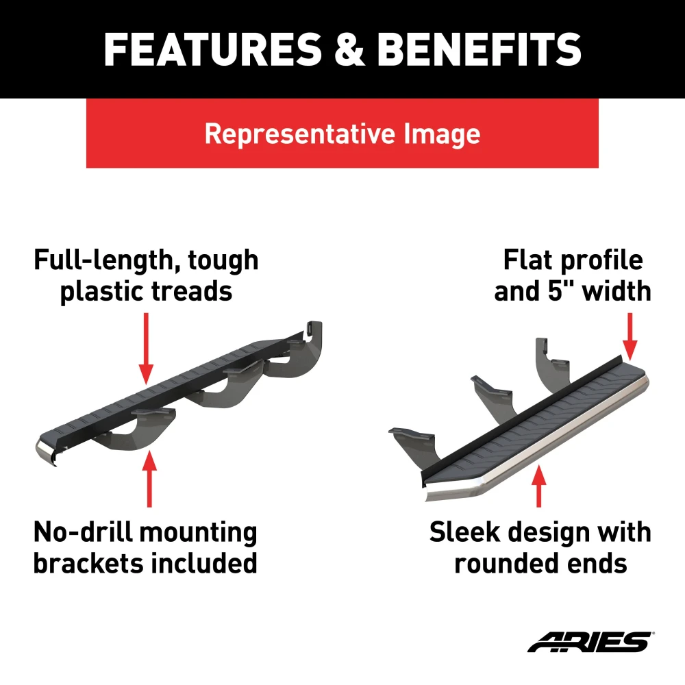 Aries 70-inch polished stainless running boards for 2013-2019 Ford Escape