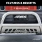 ARIES 35-3006 polished stainless steel 3-inch no-drill bull bar for Ford Super Duty