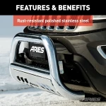 ARIES 35-3006 polished stainless steel 3-inch no-drill bull bar for Ford Super Duty