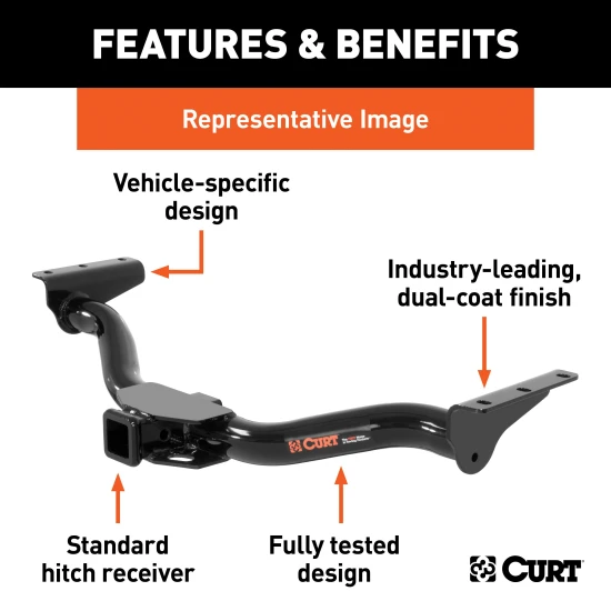 CURT 13640 Class 3 trailer hitch 2 inch receiver for 2022-2027 Genesis GV70