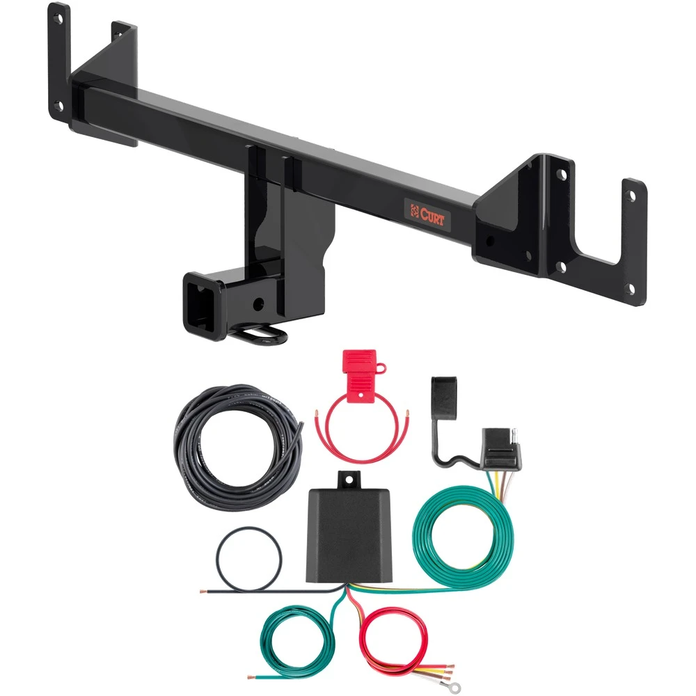 Curt Volkswagen ID. Buzz trailer hitch and 4-flat wiring bundle, Class 3 2 inch receiver kit