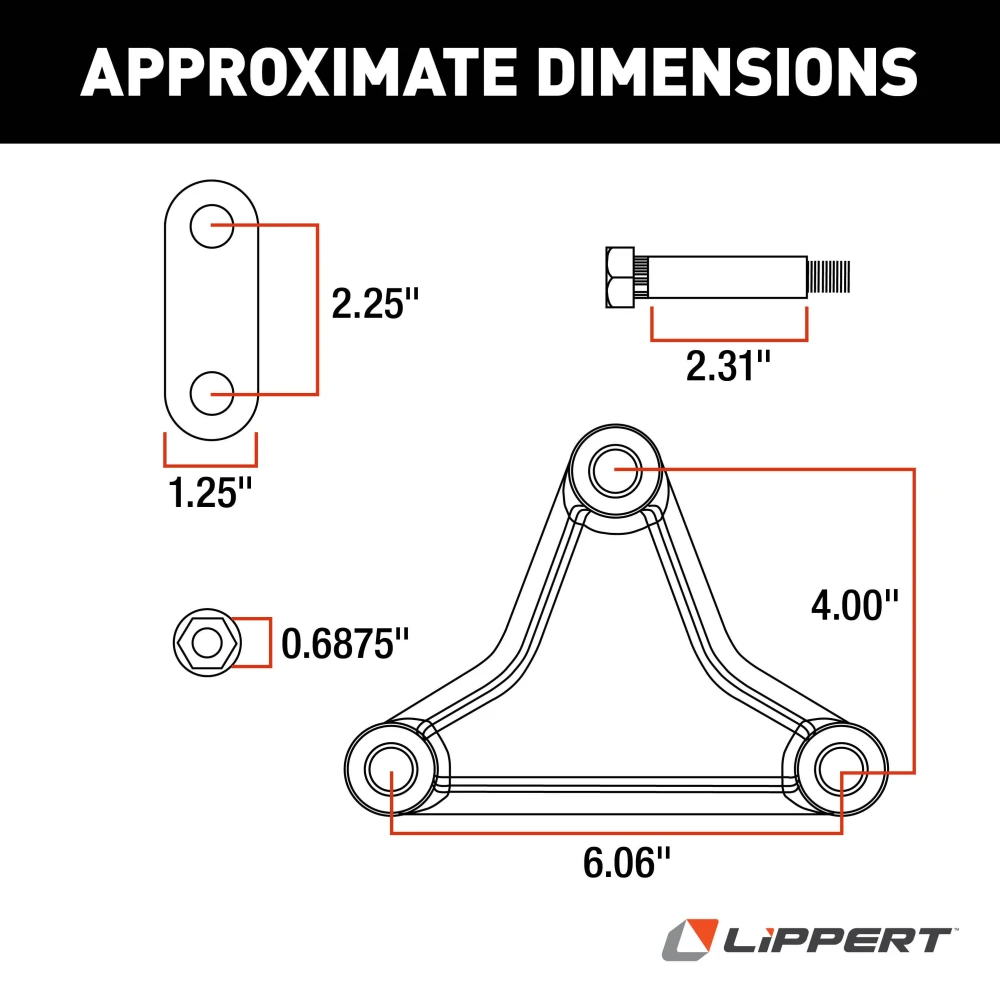 Lippert replacement trailer axle AP kit components for suspension repair highlighting precision engineering and quality.