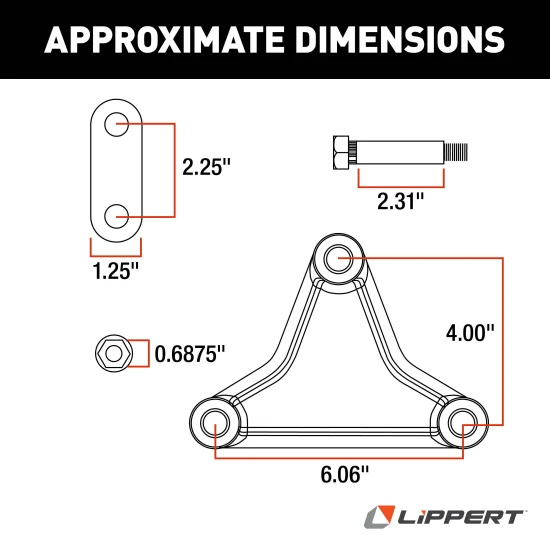 Lippert replacement trailer axle AP kit components for suspension repair highlighting precision engineering and quality.