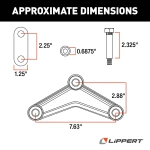 Lippert Replacement Trailer Axle AP Kit with shackle links, mounting hardware, and long equalizers