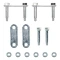 Lippert replacement trailer axle AP kit components including shackle assemblies, plates, bolts, and lock nuts.