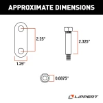 Lippert replacement trailer axle AP kit components including shackle assemblies, plates, bolts, and lock nuts.