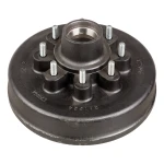 Lippert brake drum hub assembly for 7,000-lb axle featuring an 8 on 6.5 inch bolt pattern with a 1/2 inch stud.