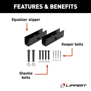 Lippert replacement trailer axle AP kits for restoring trailer suspension with high-quality components.