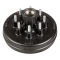 Lippert brake hub fits 7000-lb axle, 8 on 6.5" bolt pattern, iron build