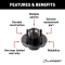 Lippert idler hub, fits 2,200-lb axle with 4 on 4 bolt pattern, durable iron