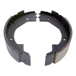Lippert replacement electric brake shoe and lining kit for RV trailer brakes, compatible with Lippert brake assemblies.
