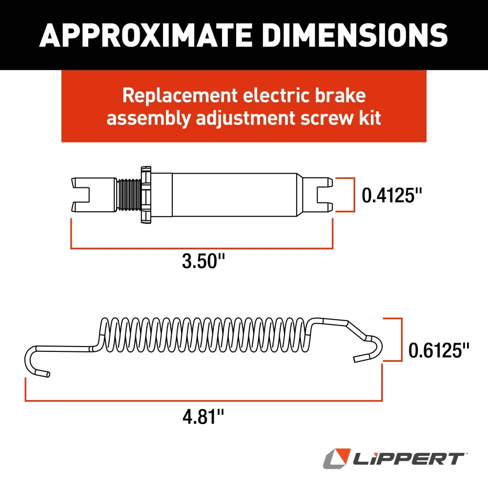 Lippert replacement adjustment screw kit for RV trailer brakes