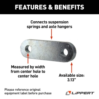 Heavy-duty replacement shackle link with bolts for RV trailer suspension system