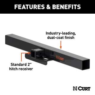 CURT weld on trailer hitch receiver, 2-inch, 16000 LB GTW for trucks and SUVs