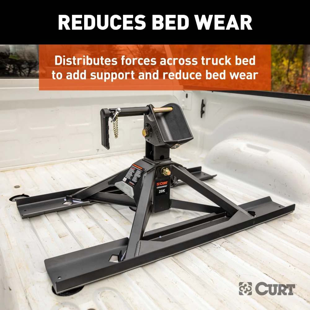 CURT CrossWing 5th wheel hitch supports for truck bed protection