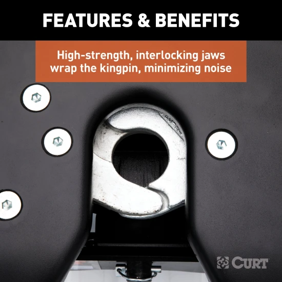 CURT A20 5th wheel hitch with patented cast yoke and black carbide finish