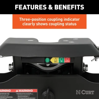 CURT A20 5th wheel hitch with patented cast yoke and black carbide finish
